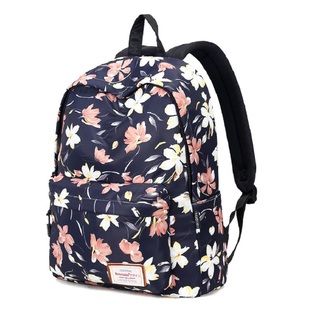 花色简约旅游双肩包女2025新款休闲时尚大容量牛津布印花帆布电脑