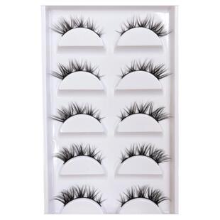 雨卡卡斜飞狐媚假睫毛手工黑梗芭比大眼COS飞扬款眼睫毛自然柔软