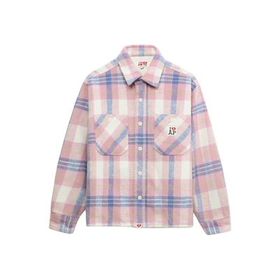 APEE格纹法兰绒内里绗缝长袖衬衫