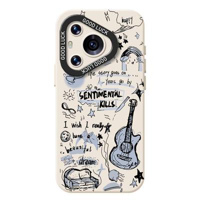 涂鸦吉他蝴蝶手机壳适用华为系列