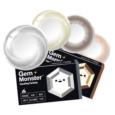 明基Gem Monster琦洛丽硅水凝胶美瞳女近视隐形眼镜月抛1片小直径