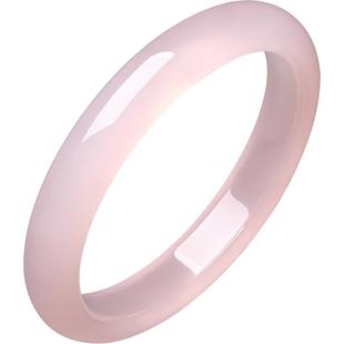 周六福粉玉髓手镯宽条新中式国风新年礼物送女友