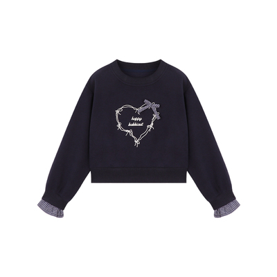 Amybaby女童洋气爱心蝴蝶结套装