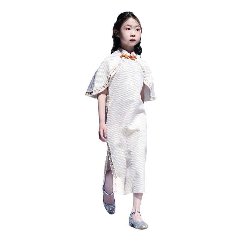 女童旗袍中国风走秀古筝演出服