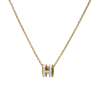 钛钢h字母项链女款轻奢小众高级感2026新款不掉色配裙子气质配饰