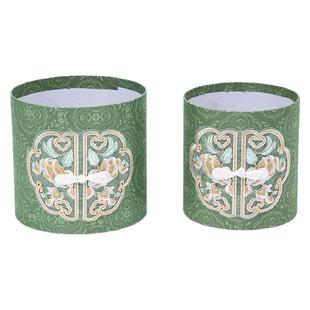 新中式云肩桶套二抱抱桶花桶空桶鲜花礼盒空盒高级感母亲节圆形