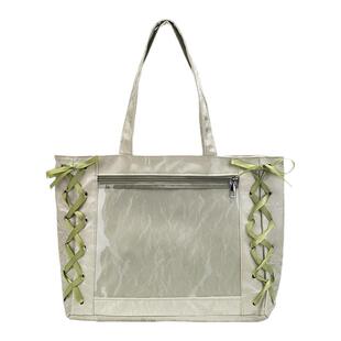 Looviss Varit原创柔彩透笺百搭通勤丝带痛包大容量单肩托特包包