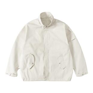 春秋美式teflon三防哈林顿立领G9夹克石墨烯发热宽松廓形工装外套