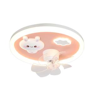 摇头风扇灯儿童房2025新款男孩女孩房卡通吸顶灯带风扇卧室灯公主
