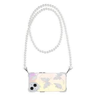 乐壳蝴蝶适用苹果13手机壳挂绳斜挎珍珠iphone16promax背带斜跨17超火mate60pro链条小米15u可背挂链14手腕12