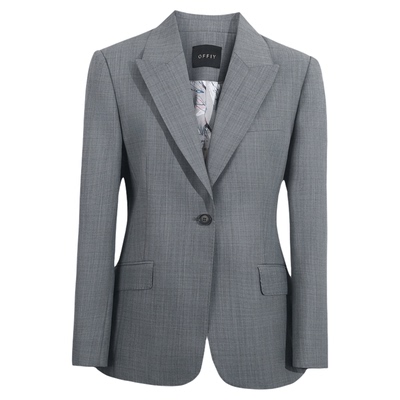 高级羊毛灰色西装外套裤子套装