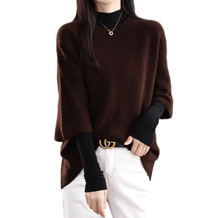 大码宽松慵懒风毛衣女中袖胖妹妹半袖打底衫短袖针织上衣胖mm秋冬