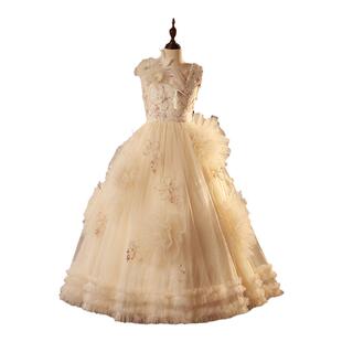 女童礼服公主裙轻奢小众高端儿童主持人晚礼服钢琴演奏大童演出服