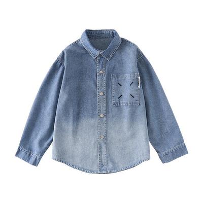 男童牛仔外套春新款衬衫上衣潮