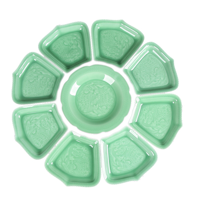 青瓷菜盘陶瓷乔迁送礼餐具套装