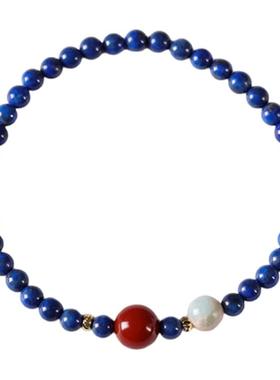 天然青金石南红转运珠轻奢手串