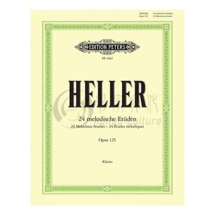 海勒 24首旋律优美钢琴练习曲 Op125 独奏带指法 彼得斯原版进口乐谱书 Heller Melodious Studies for Piano EP4364