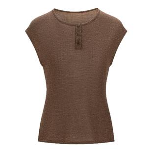 BALIANG「捌樑」亚麻混纺/基础叠穿/亨利领宽松小飞袖薄款短袖T恤