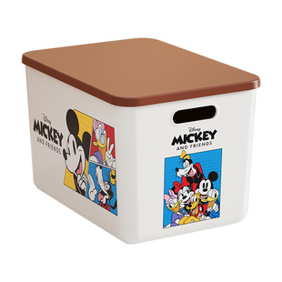 迪士尼玩具收纳盒杂物整理箱加厚儿童大容量长方形带盖储物零食筐