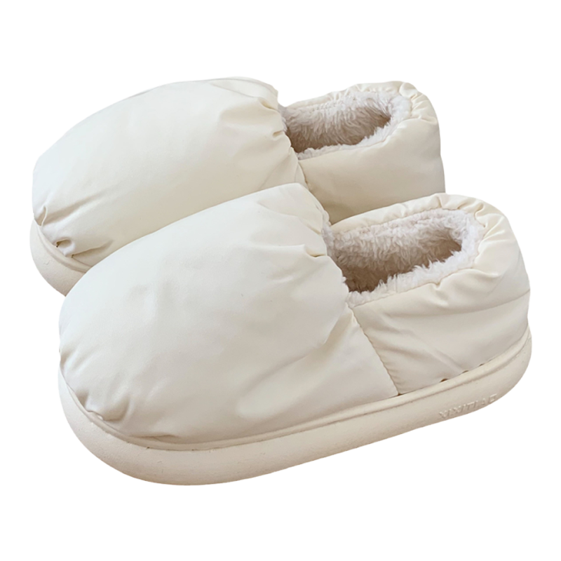 细细条室内外穿防滑保暖面包棉鞋女冬季情侣居家加绒全包跟棉拖鞋
