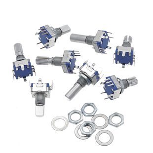 EC11旋转编码器旋钮15/20mm梅花柄/半轴/音响数字电位器带开关5脚