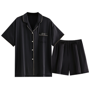 家乐芬睡衣女士夏季丝绸冰丝短袖短裤仿真丝质家居服夏天夏款套装
