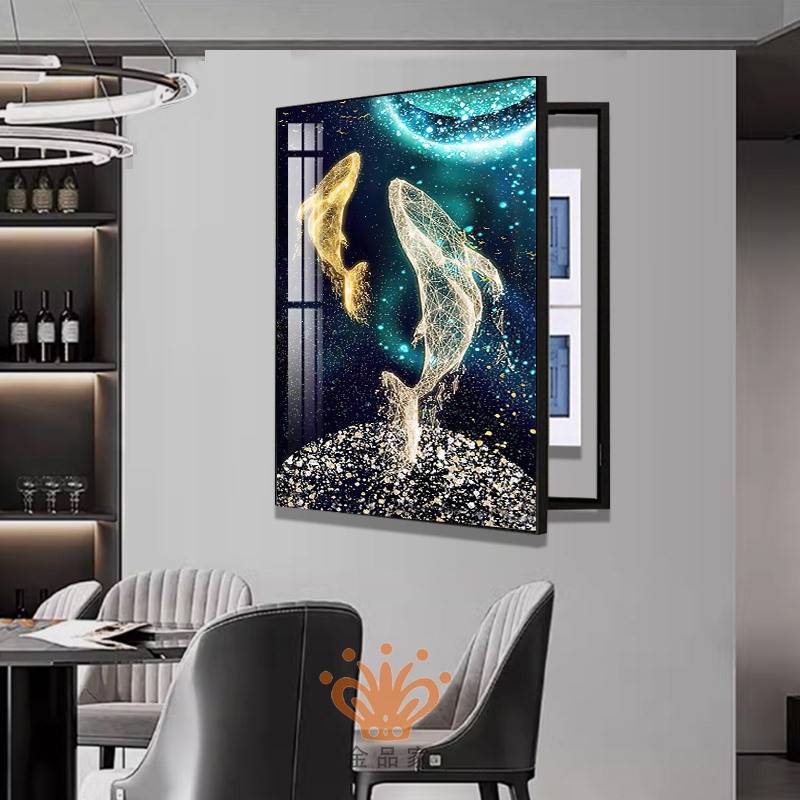 轻奢电表箱装饰画竖款现代简约弱电箱电盒子空开箱配电箱遮挡挂画