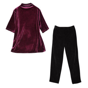 秋天遮肉遮肚子显瘦裤子冬季套装女款2026新款雪尼尔梨形身材穿搭