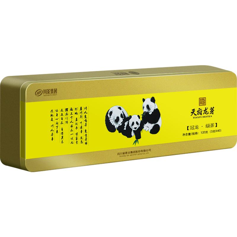 天府龙芽冠龙绿茶熊猫礼盒装