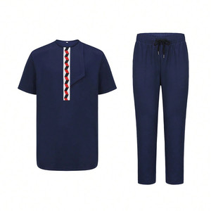 Summer Kaunda Men Suit 2Pcs Outfit Top and pants短袖男士套装