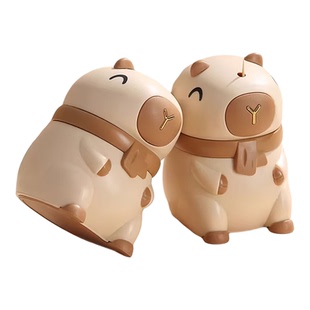 卡皮巴拉牙签盒家用客厅可爱卡通创意按压式弹出牙签罐收纳牙签筒