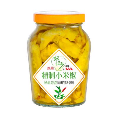 坛坛乡泡椒小米辣椒415g*3瓶泡辣椒小米椒香辣野山椒自制凤爪调料