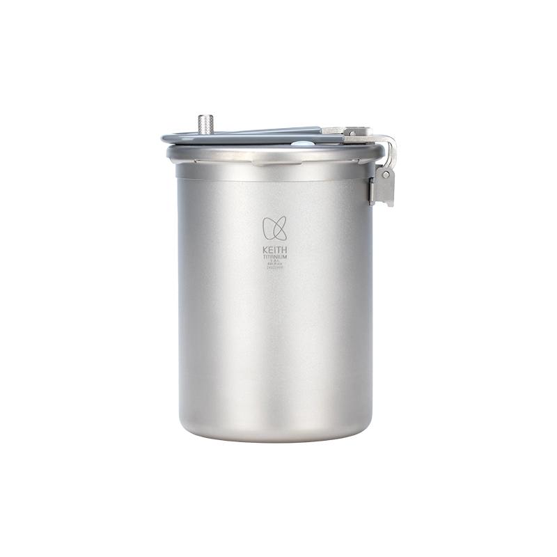 KEITH铠斯户外纯钛高原高压力锅轻量煮饭器露营野餐焖炖套锅1.8L