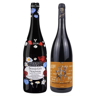 2025年博若莱新酒乔治杜博夫丝印村级AOC薄鸽子天地人干红葡萄酒