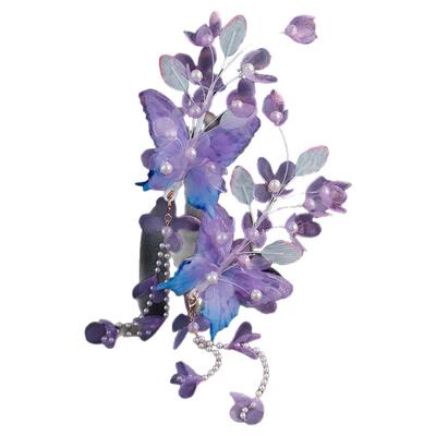 古风紫色绢纱蝴蝶对夹