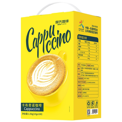 摩氏咖啡卡布奇诺学生提神三合一