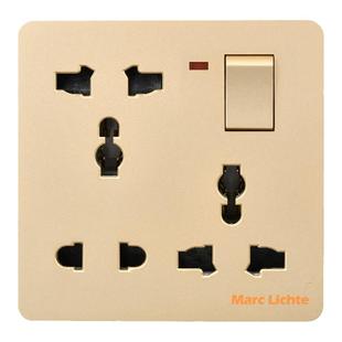 86型多功能带开关八孔10孔插座面板港式欧标美式通用大孔10A插座