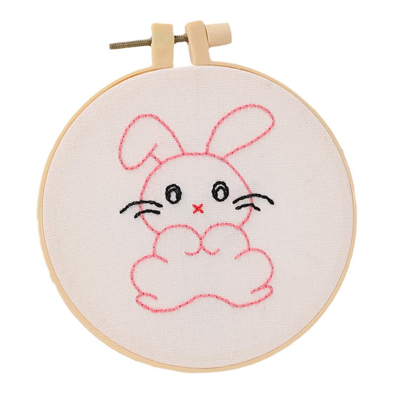 儿童刺绣手工diy材料包初学者幼儿园简单自绣卡通图案入门绣花