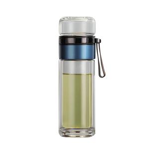 匡迪茶水分离泡茶杯双层隔热玻璃杯大容量男女花茶杯便携水杯定制