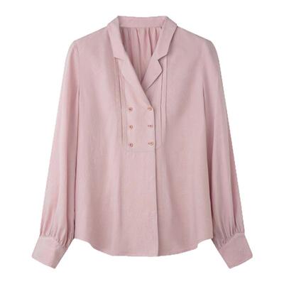 solighter法式西装领双排扣衬衫