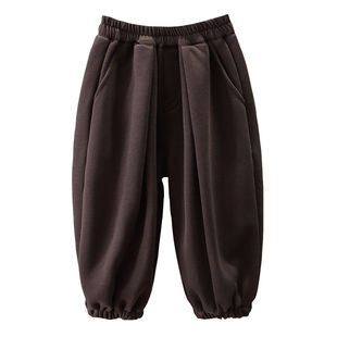 男童冬季裤子2025新款韩版儿童酷帅加绒灯笼裤男孩宝宝时髦休闲裤