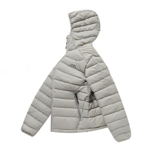 浅灰色排骨羽绒服男女冬季韩系氛围感穿搭轻薄外套防寒保暖棉衣