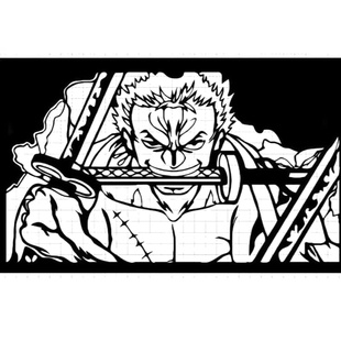 海贼王6三刀流索隆不锈钢CAD图纸模型激光切割手工下料设计DXFDWG