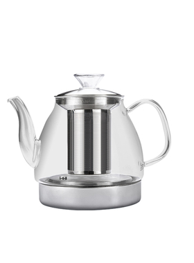 越一茶具配件A6专用煮茶壶高硼硅玻璃不锈钢底座K36煮茶壶