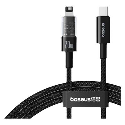 倍思适用苹果数据线20W快充透明