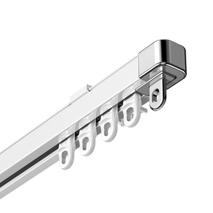 家用窗帘罗马杆下滑式轨道支架双层窗帘杆单杆一整根固定卡扣配件