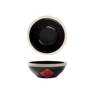 老式土陶碗福碗复古陶瓷吃饭碗家用黑色碗陶瓷农家乐餐具怀旧餐具