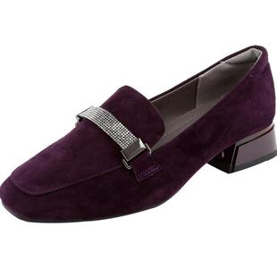 2025春季新款时尚翻毛皮大码单鞋女41 43加宽 加肥平底羊皮女皮鞋