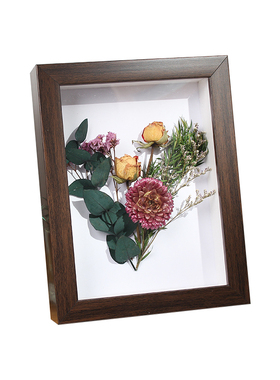 手工diy干花装饰相框团扇木