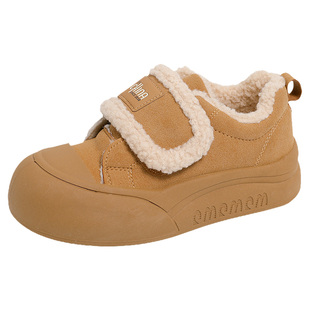 羊羔绒加绒保暖二棉鞋女2025冬季魔术贴棉鞋新款一脚蹬软底懒人鞋